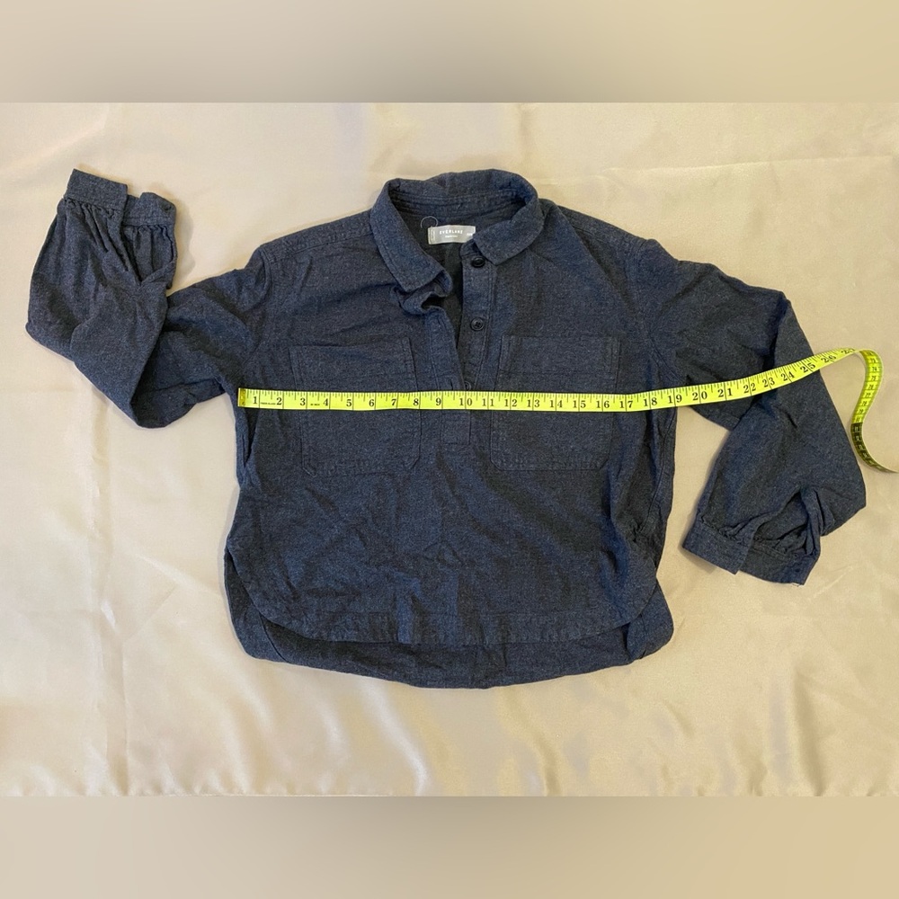 🌟 Everlane Long Sleeve Grey Collared 3/4 Button Top XXS